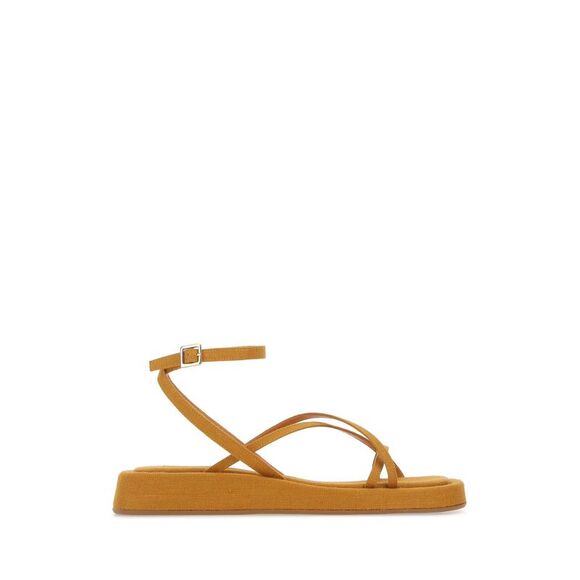 Gia Couture Women Mustard Fabric Rosie 16 Sandals - Picture 1 of 2